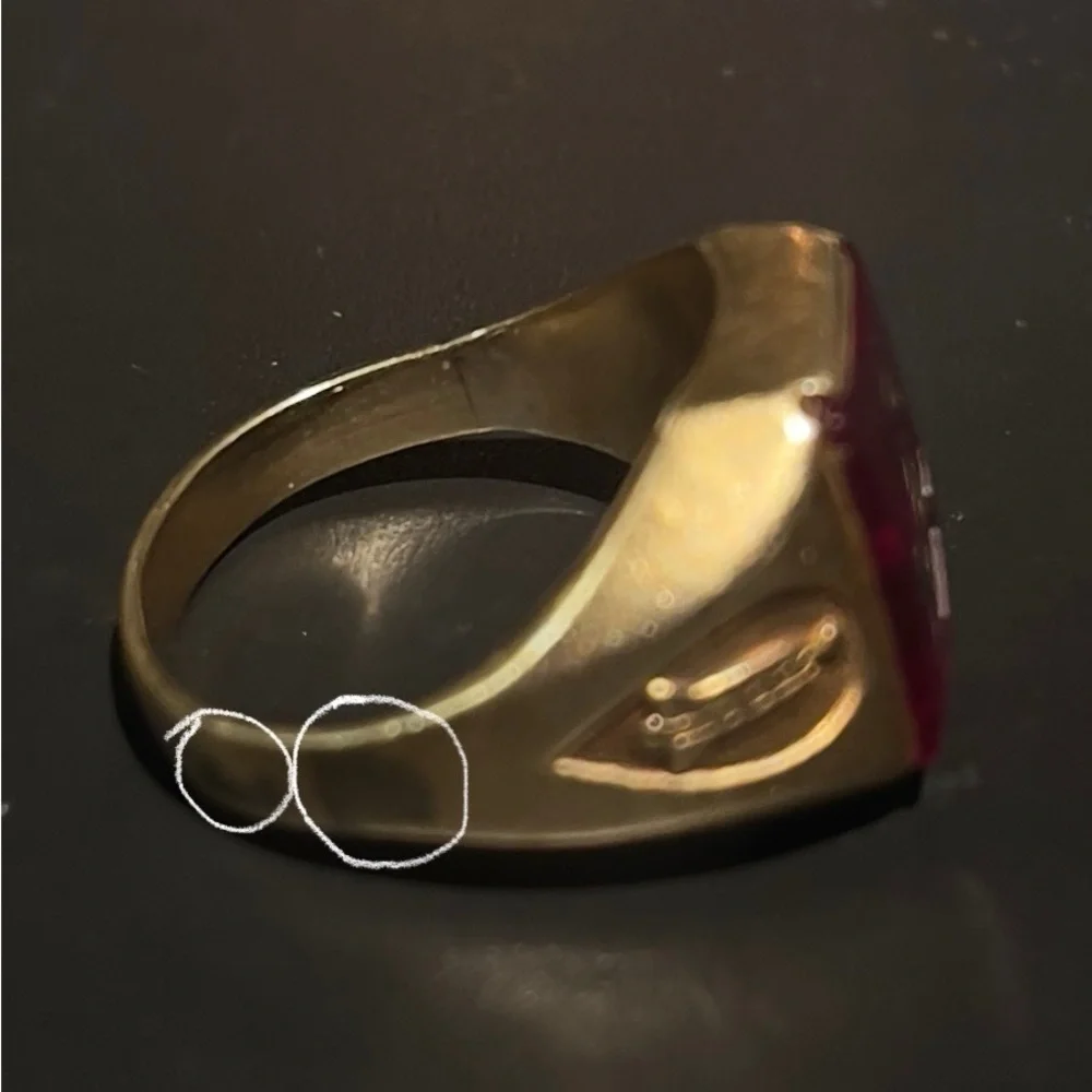 Gold and Red Masonic Ring